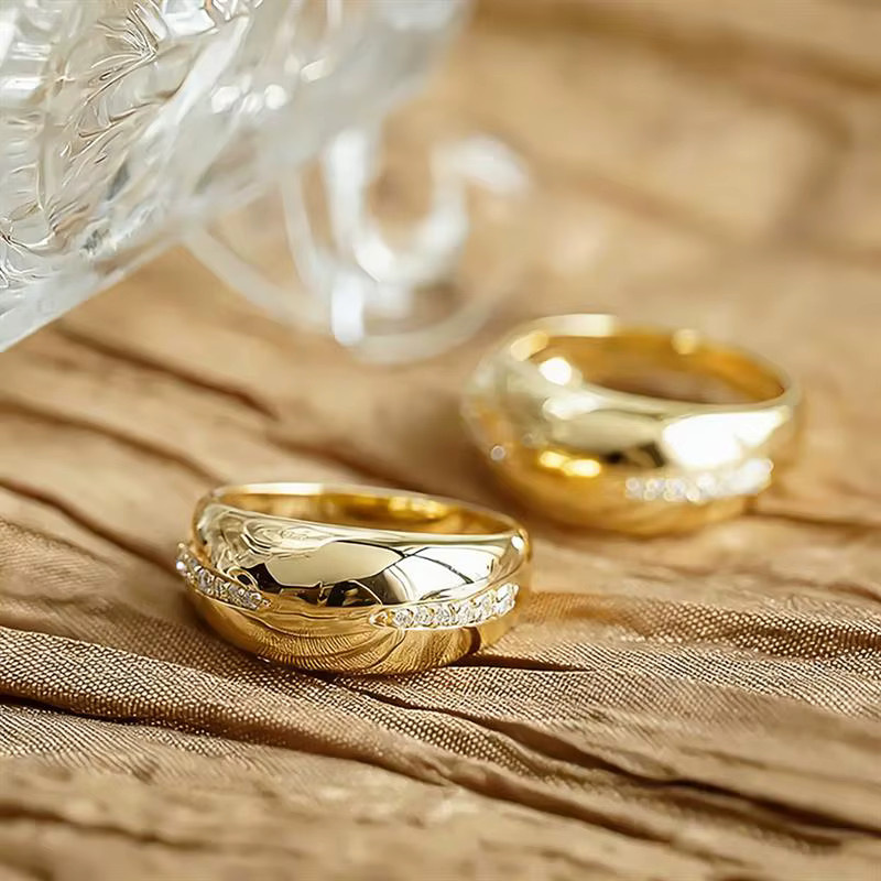 Huitan Damenring, goldfarben, Zirkonia, Damen - Bild 3