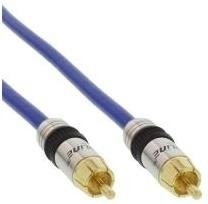 INLINE Cinch A/V Kabel Premium Blau 15m doppelt geschirmtes Composite Video und Coax Digital Audio Kabel mit vergoldeten Steckern 75Ohm - Bild 1