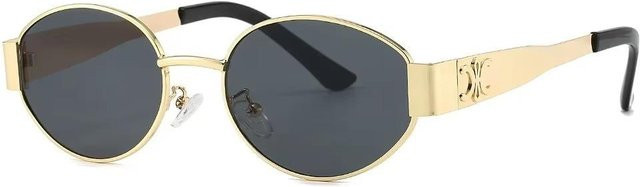 Sonnenbrille, oval, Metall, randlos, gold, Unisex - Bild 1