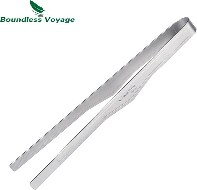 Boundless Voyage Grillzange aus Titan in Silber, Mehrzweck-Grillpinzette für Küche, Buffet und Steak, 6.7/10 inch - Bild 1