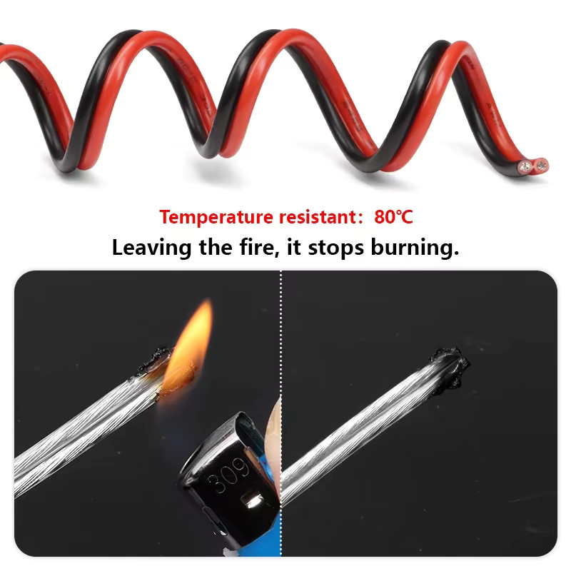 Elektronisches 2Pin Lautsprecherkabel UL2468 für Auto Audio und LED 12V in Rot und Schwarz - Bild 4