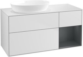 V&B Waschtischunterschrank Finion mit Wandbeleuchtung, Farbe: Weiß lackiert, Breite: 120 cm, Tiefe: 50,1 cm, Höhe: 50,1 cm - Bild 1