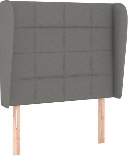 vidaXL Kopfteil mit Ohren in Dunkelgrau, gepolstertes Stoff-Kopfteil, B/T/H: 83 x 23 x 118/128 cm - Bild 1
