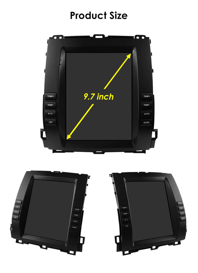 OSSURET Autoradio-Multimedia-Player für Toyota Land Cruiser Prado 120 und Lexus GX470 (2002–2009) mit 9,7 Zoll Display, GPS, 4G, Android Auto und CarPlay in Schwarz - Bild 5