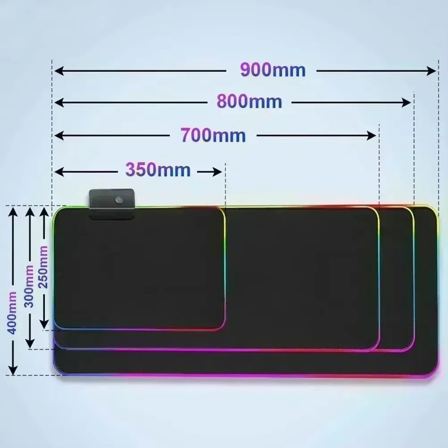 RGB LED Gaming Mauspad mit Anime-Design für PC Gamer, Multicolour - Bild 2