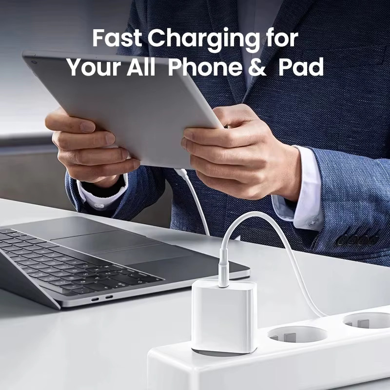 40W USB-C PD Schnellladegerät mit USB-C Kabel für iPhone 16 15 14 13 12 11 Pro Max Plus in Weiß - Bild 4