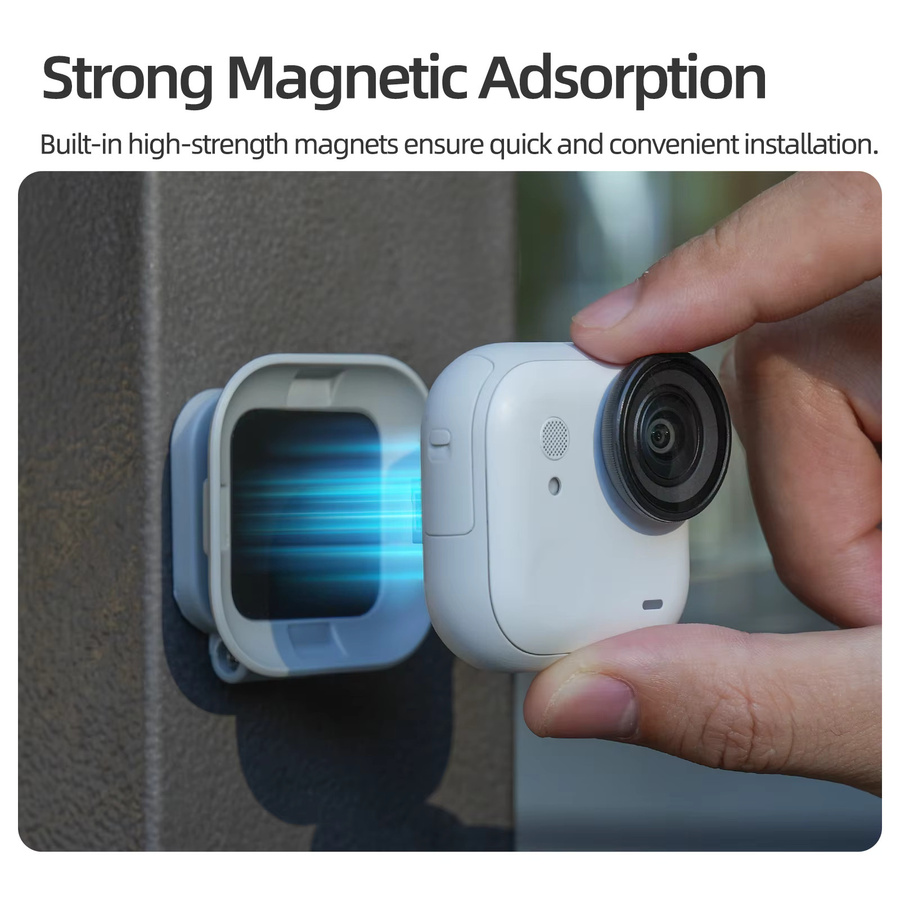 Insta360 POV Halterung: Multifunktionale magnetische Basis mit einstellbarem Winkel für die Insta360 GO Ultra Action Kamera in Weiß - Bild 3
