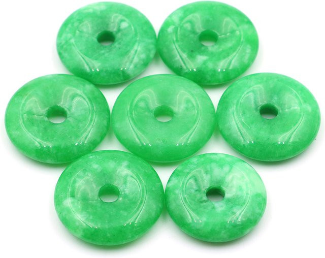 Gan Qingyu Perle, Grüne Jade, Donut Form, Unisex - Bild 1