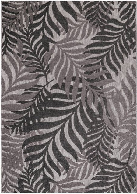 Sanat Outdoorteppich FLORAL in Grau, pflegeleicht und Oeko-Tex Standard 100, Breite: 80 cm, Länge: 200 cm - Bild 1
