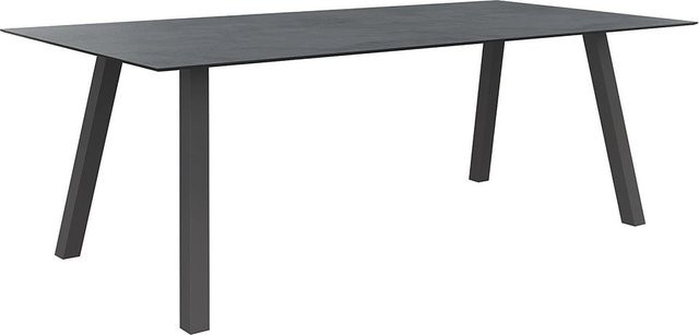 Stern Tisch INTERNO mit Silverstar 2.0 Zement Tischplatte, Alu Vierkantrohr Graphit, B/T/H: 220 x 100 x 75 cm - Bild 1