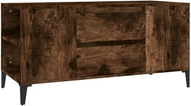 vidaXL TV-Schrank in Räuchereiche im Industrie-Stil, Farbe Braun, B/T/H: 102 x 44,5 x 50 cm - Bild 1