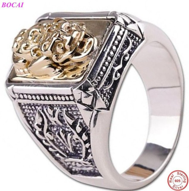 Wucifang Jewelry Ring 925 Silber, Schwarz, Herren - Bild 1
