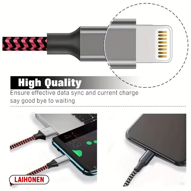 LAIHONEN USB-iOS-Datenladekabel für iPhone in Weiß mit Schnellladefunktion - Bild 5