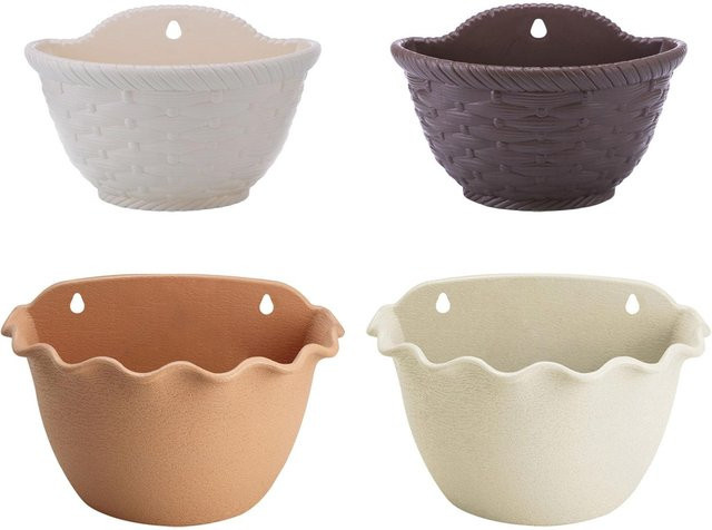 Homyl Hängender Blumentopf als Wandbehang und Geländer-Pflanzkübel in Braun, B/T/H: 35,0 x 20,7 x 20,0 cm - Bild 1