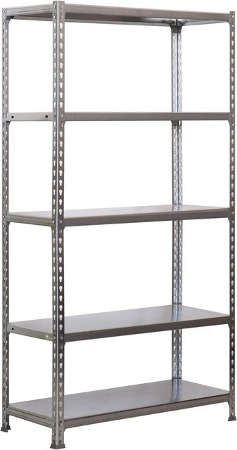 PROREGAL Schwerlastregal Big Metal Shark, Farbe Silber, H x B x T: 200 x 110 x 50 cm, Fachlast 200 kg, pulverbeschichtet - Bild 1