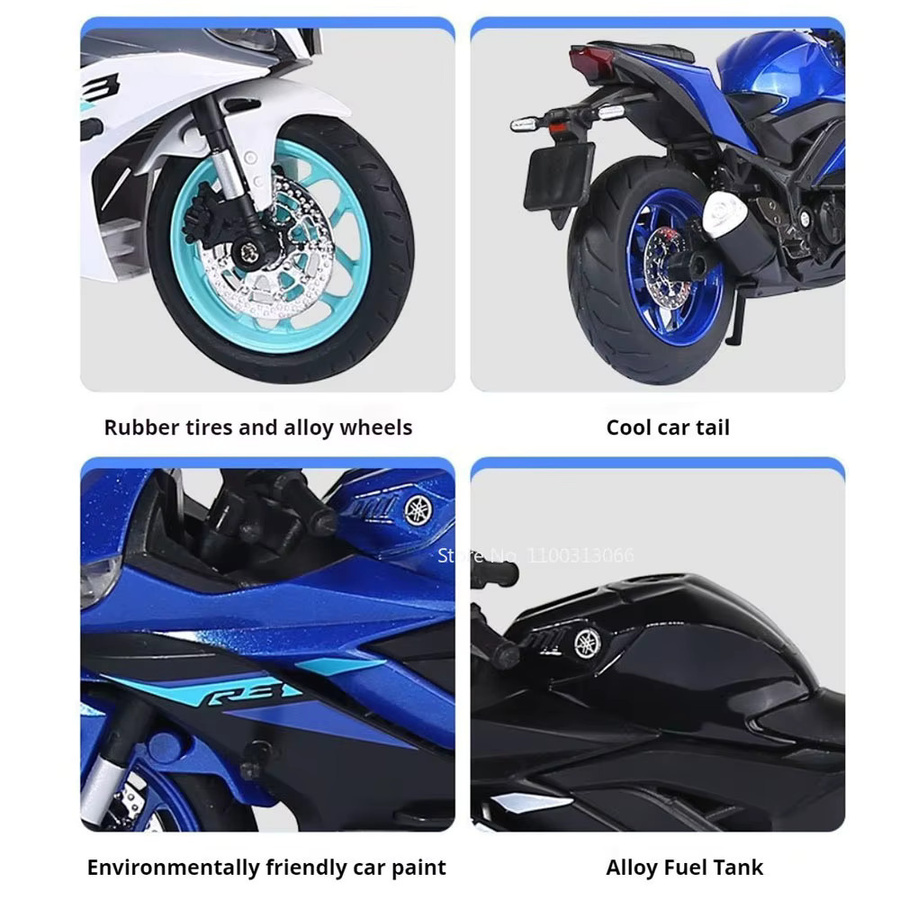 MAKEDA Suzuki Hayabusa Motorrad, Diecast Modell, 1:12, mit Musik und Sound - Bild 4