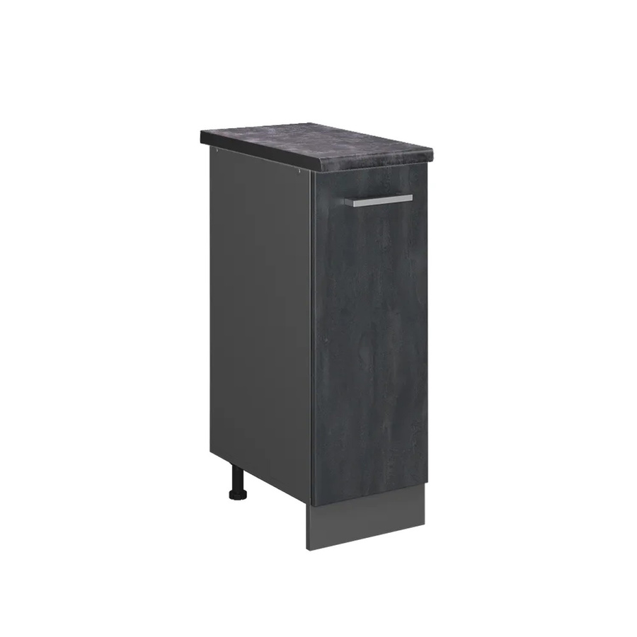 Vicco Apothekerunterschrank R-Line in Schwarz Beton und Anthrazit mit Arbeitsplatte - Bild 3