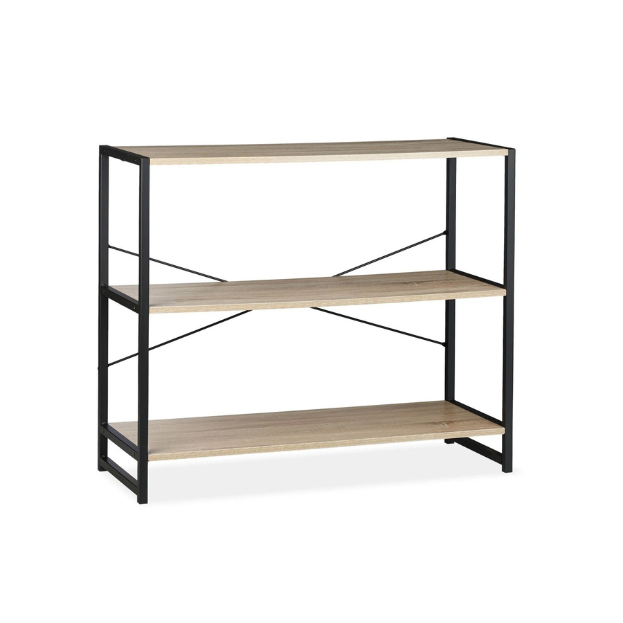 Relaxdays Standregal PB aus Metall in Braun/Schwarz mit 3 Fächern im Industrial Design, B/T/H: 80 x 35 x 95 cm - Bild 2