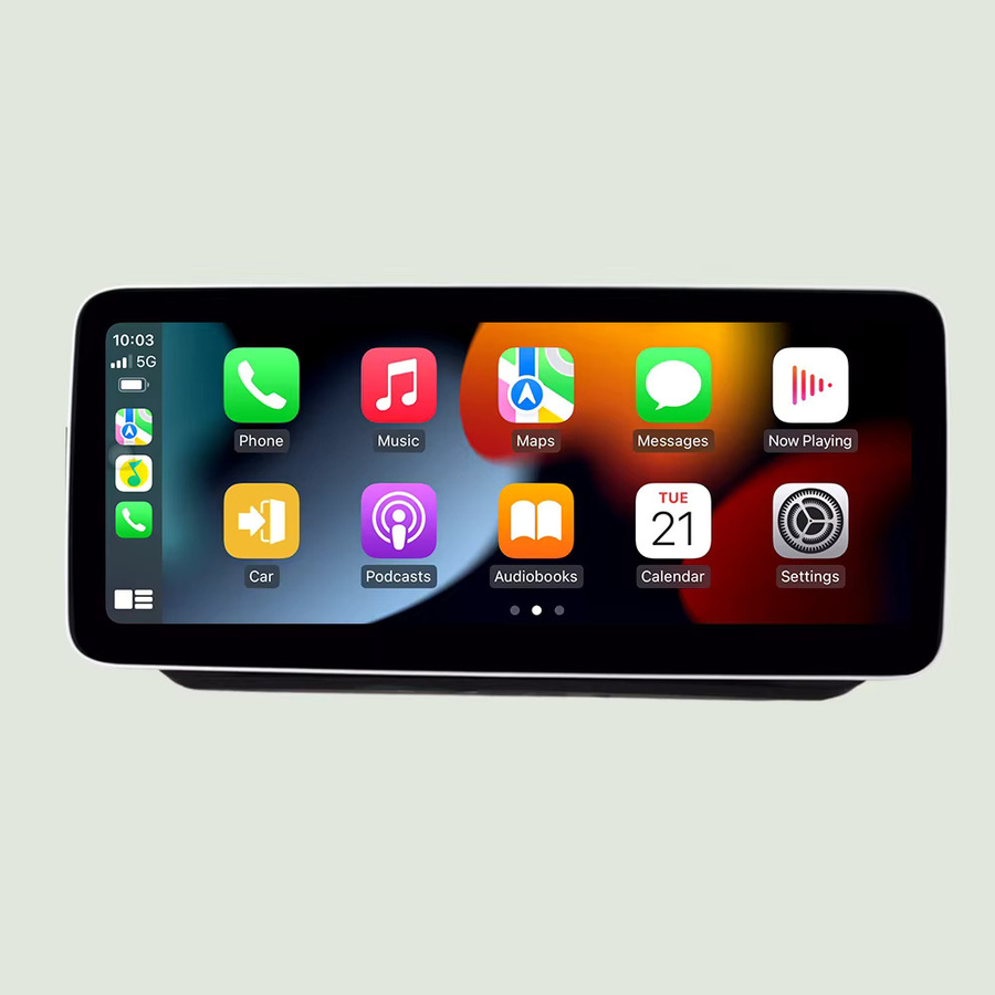 JUN TIAN Linux Autoradio für Mercedes Benz C-Klasse W204 C200 (2008-2010) mit kabellosem CarPlay, Android Auto, Airplay und hintergrundbeleuchtetem Bildschirm in Schwarz - Bild 1