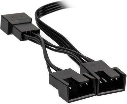 Kolink PC-Lüfter Y-Kabel Schwarz mit 1x 4-poliger und 3x 4-poliger Buchse, 0,35 m - Bild 1