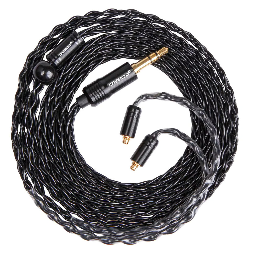 Fdbro 8-Core MMCX 2-Pin 0,78mm A2DC Versilbertes Kopfhörerkabel in Schwarz mit 2,5mm, 3,5mm oder 4,4mm Anschluss für SE315 und SE425 Headsets - Bild 4