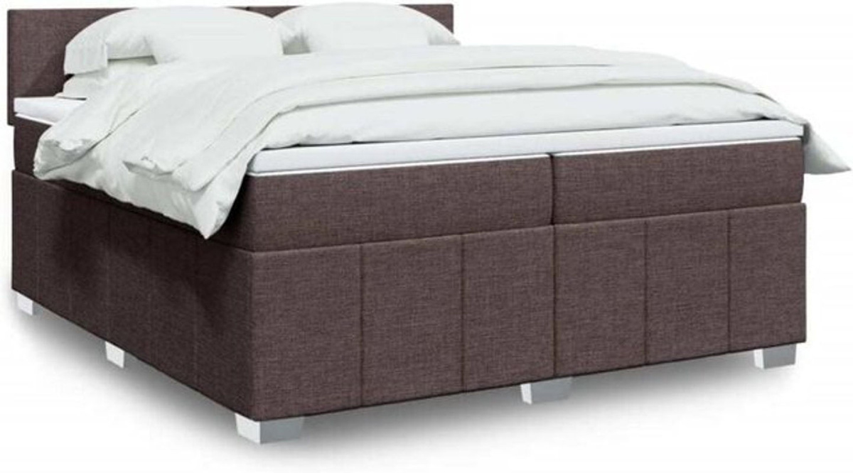 Vidaxl Boxspringbett mit Matratze in Braun aus Stoff und Holzwerkstoff B/T/H: 200 x 200 x 100,5 cm - Bild 1
