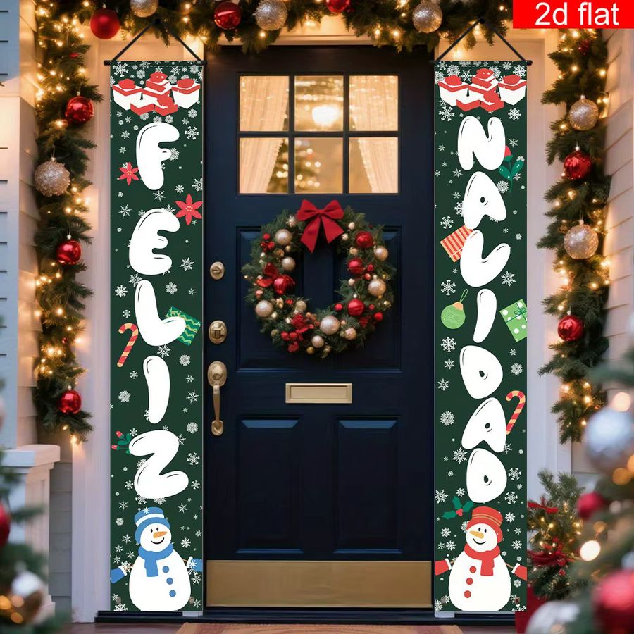 VIKAMA Weihnachtsdekoration Frohe Weihnachtsbanner für Innenhof, Garten, Eingang und Wohnzimmer - Bild 4