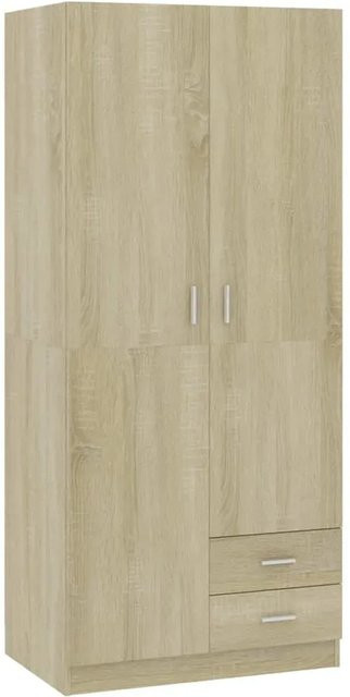 vidaXL Kleiderschrank Sonoma-Eiche mit integrierten Schubladen und Kleiderstange, Farbe: Braun, B/T/H: 80 x 52 x 180 cm - Bild 1