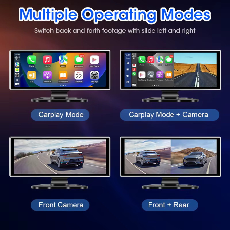srnubi Intelligentes Multimedia-System für das Auto mit 11,26 Zoll Display, Tragbarer Video Player mit Drahtlosem CarPlay und Android Auto, Schwarz - Bild 5