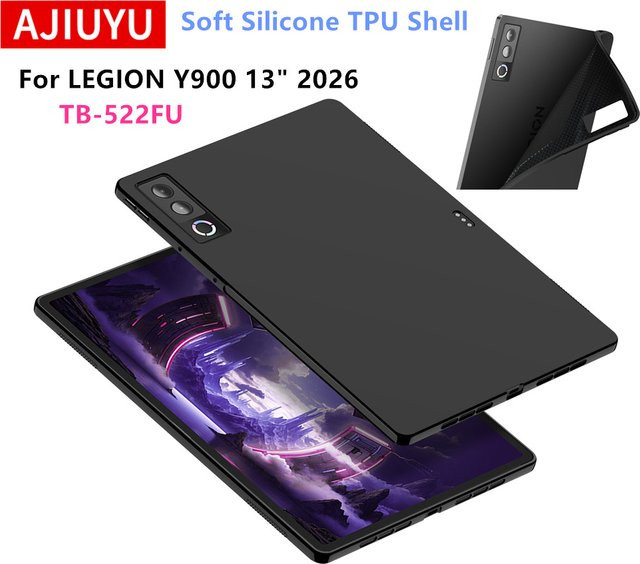Silikon-Tablet-Hülle für Lenovo Legion Y900 13 Zoll 2026 TB522FU in Schwarz mit weicher TPU-Rückabdeckung - Bild 1