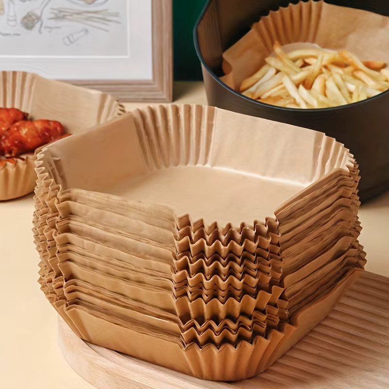 YOCITY Einweg-Papiereinlagen für Luftfritteusen, quadratische Pergamentpapier-Einlagen, öl- und wasserfest zum Backen, Braten und Grillen - Bild 2