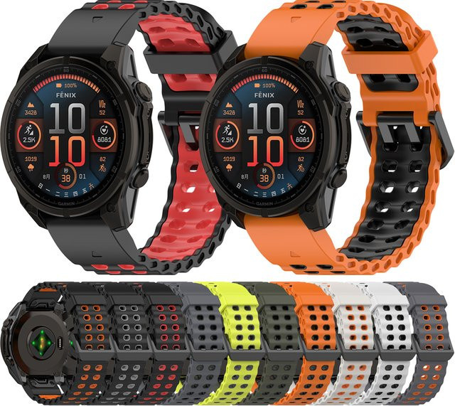 Garmin Uhrenarmband Silikon, 22mm 26mm, Schwarz - Bild 1