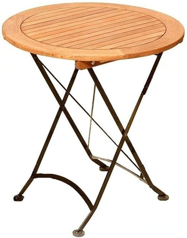 Merxx Schlossgarten Klapptisch rund aus Eukalyptusholz beige B/T/H: 70 x 70 x 74 cm - Bild 2