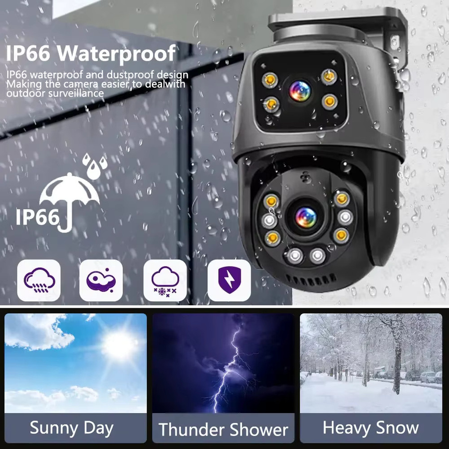 Overscam 4K 8MP Dual Lens PTZ IP Kamera mit Nachtsicht und 360 Grad Überwachung für Outdoor und Home Security via POE Netzwerk - Bild 5