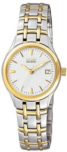 Citizen Armbanduhr, Solar, Edelstahl, Bicolor, Weiß, Damen - Bild 1