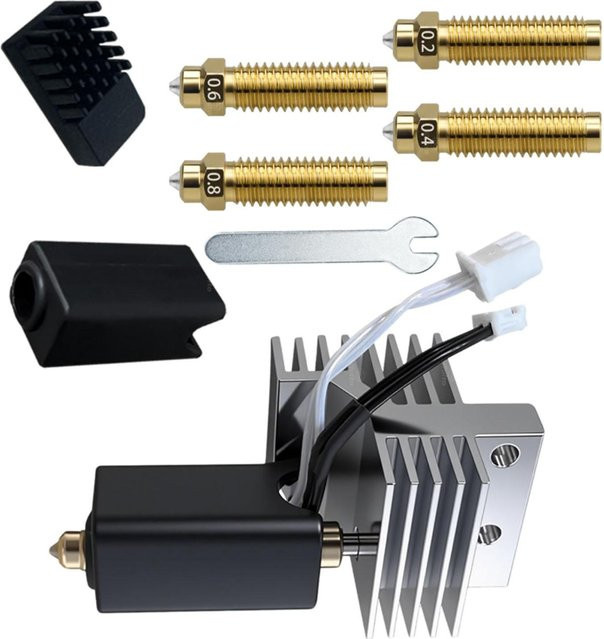 Koogeelife Hotend-Kit Ersatz für Carbon FDM 3D-Drucker Extruder mit Düsen in 0,2mm, 0,4mm, 0,6mm und 0,8mm - Bild 1