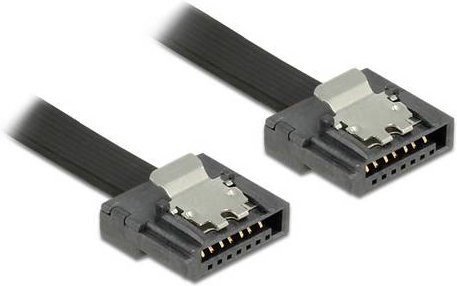 Delock SATA Festplatten Anschlusskabel Schwarz, Länge: 0,3 m - Bild 1