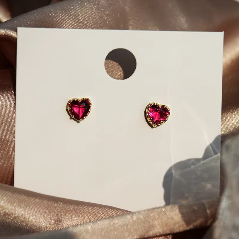 Huitan Sweet Heart Ohrstecker, Gold, Zirkonia, Damen - Bild 3