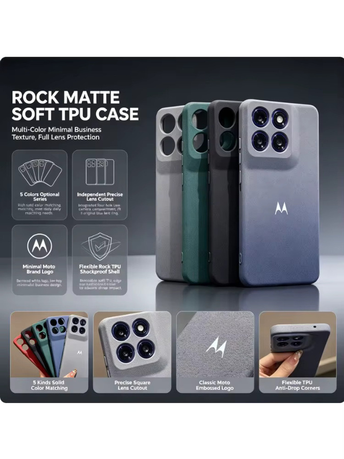 Rock Sand Skin Feel Slim Case Schutzhülle für Motorola in Grau - Bild 3