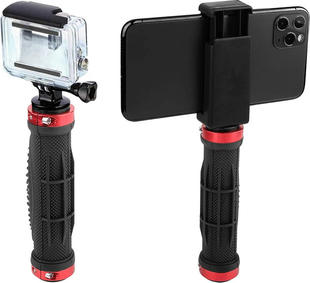 Lousxy Kamera Griff Stabilisator mit 1/4 Zoll Außenschraube für Telefon, Digital Video Camcorder und LED Licht in Schwarz - Bild 1
