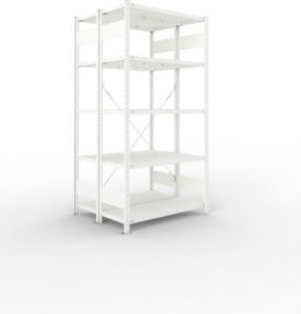 Meta Steckregal CLIP 150 DGR mit 10 Böden, Farbe RAL 7035 Grau, B/T/H: 200 x 100 x 40 cm - Bild 1