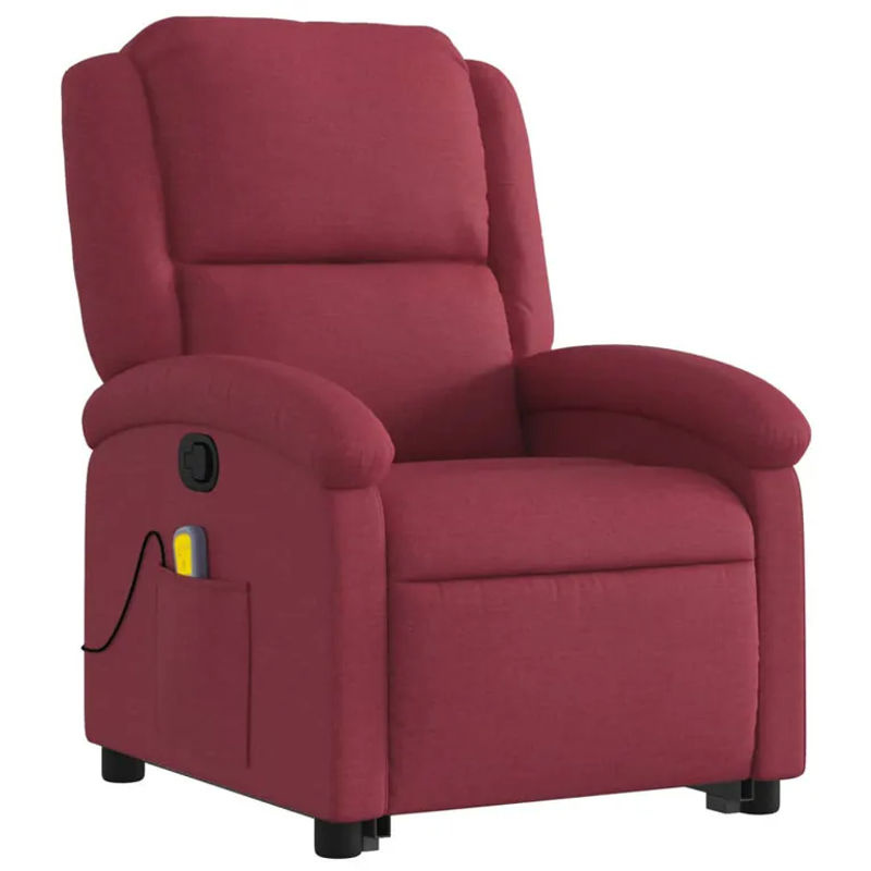 vidaxl Aufstehhilfe Massagesessel für Senioren, verstellbar, Rot, Stoffbezogen - Bild 5