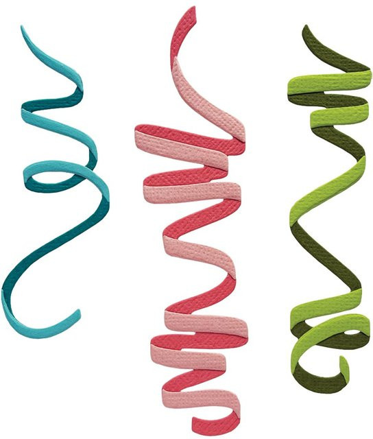 Sizzix Thinlits Stanzschablone Celebration Streamers by Tim Holtz in Silber aus Metall - Bild 1