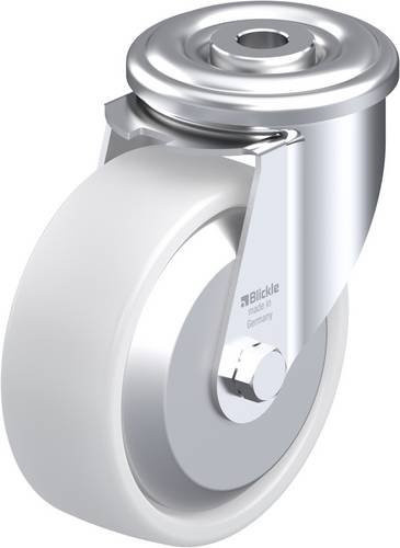 Blickle Lenkrolle LER-PO 100R-FA in Weiß mit Stahl- und Kunststoffkomponenten, Rad-Durchmesser: 100 mm, Tragfähigkeit: 150 kg - Bild 1