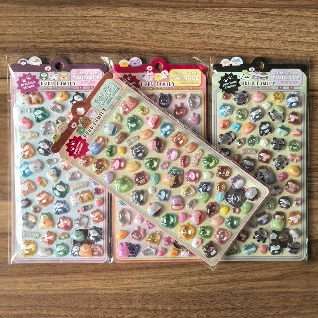 4 Stück Kawaii 3D geprägte Cartoon-Tieraufkleber aus Resin in Multicolour für Kinder zur DIY-Dekoration von Handys, Tablets und Federmäppchen von BulingBulingStickers Store - Bild 1