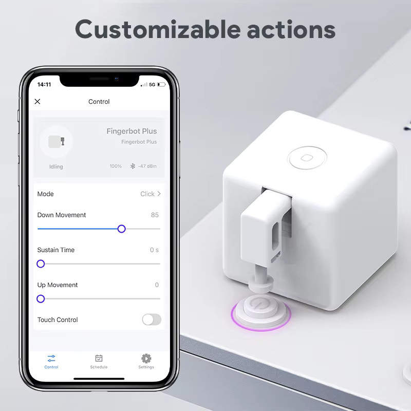 Tuya Plus Bluetooth Smart Fingerbot White – Smart Clicker Schalter-Taster-Bot mit App-Steuerung, kompatibel mit Alexa und Google Home - Bild 6