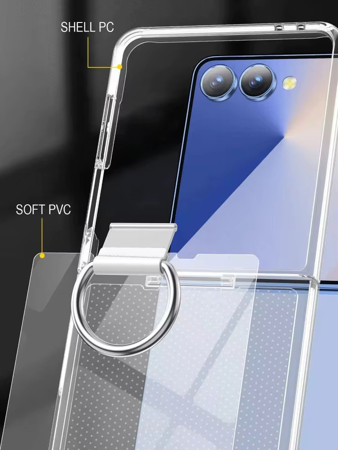 Stoßfeste Samsung Galaxy Z Flip Hülle in Silberring-Optik mit angenehmer Haptik für Samsung Galaxy Z Flip 7 6 5 4 3 - Bild 3