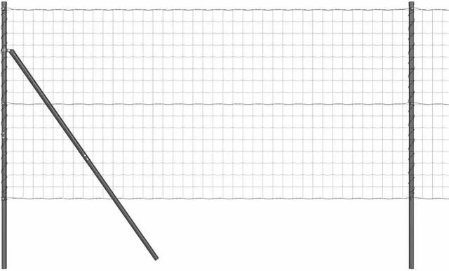 vidaXL Zaun mit Pfosten Grau aus Stahl und PVC, Höhe: 140 cm, Länge: 10 m - Bild 1