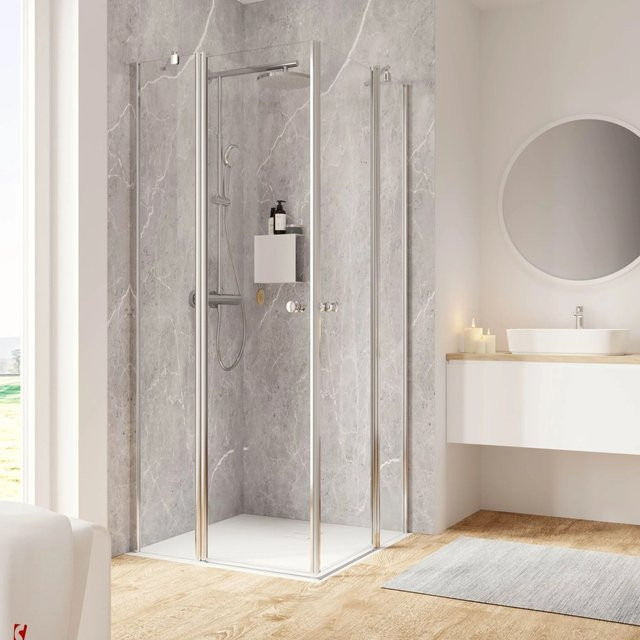 Schulte Duschkabine Eckeinstieg Garant 2.0 in Chromoptik und Transparent, H x B x T: 200 x 90 x 90 cm - Bild 1