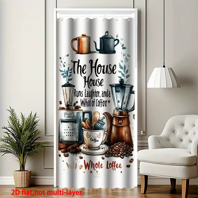 VIKAMA Türvorhang mit Kaffee-Design, Mehrfarbiger Raumteiler für Küche und Café - Bild 3